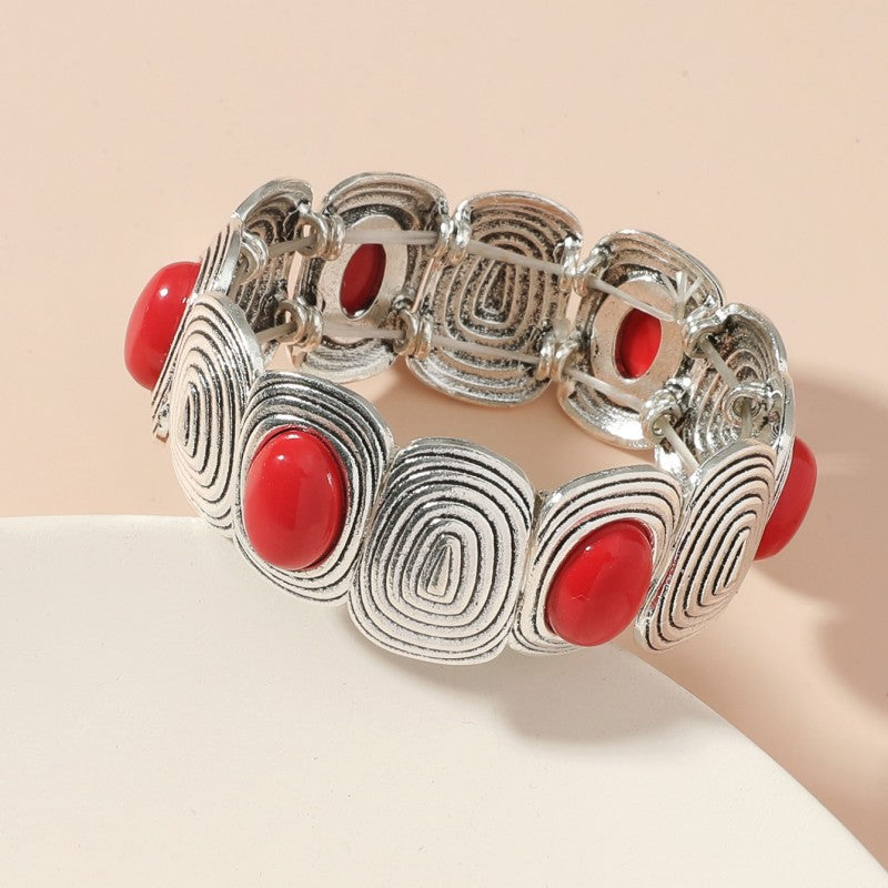 Wholesale Vintage Alloy Turquoise Stretch Bracelet Bohemian Bracelet